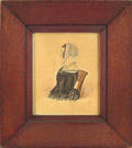 Miniature watercolor profile portrait of a woman ca 1835