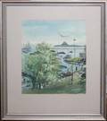 092596 CHARLES SCHILDE WATERCOLOR CHICAGO WATERFRONT