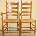 090546 MAPLE RUSH SEATS ANTIQUE LADDER BACK CHAIRS