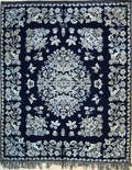 New Jersey blue and white jacquard coverlet ca 1840