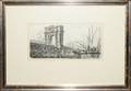 082486 ETCHING ITALIAN PORT SCENE WTRIUMPHAL ARCH