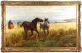 WHB Davis English 19th20th Oil Horses by Sea