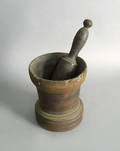 Burled walnut mortar  pestle