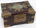 062469 CHINESE ROSEWOOD  BRASS JEWELRY CHEST