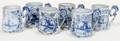 061618 DELFT BLUE  WHITE PORCELAIN MINIATURE MUGS