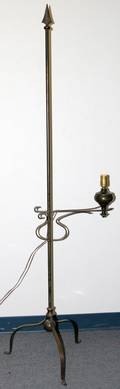 061594 IRON FLOOR LAMP WOIL FONT 19TH C H 64 12