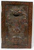 061590 OAK DOOR PANEL CARVED IN LOW RELIEF ANTIQUE
