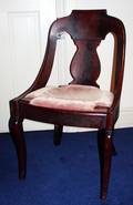 091619 AMERICAN EMPIRE MAHOGANY CHAIR H 33 D 15