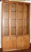 081577 MODERN WOOD AND GLASS FRONT DISPLAY CABINET