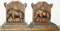 080558 PATINATED METAL FIGURAL BOOKENDS C 1900