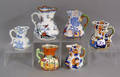 Six Masons ironstone pitchers