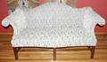 101019 ENGLISH CHIPPENDALE MAHOGANY CAMEL BACK SOFA
