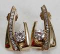 101055 CONTEMP STYLE 14K GOLD  DIAMOND EARRINGS