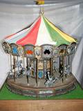 100031 LARGE CAROUSEL WPEWTER FIGURES GILT TRIM