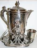 100060 VICTORIAN SILVER PLATE KETTLE STAND  CUP