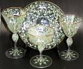 100005 VENETIAN GLASS  ENAMEL STEMWARE  PLATES