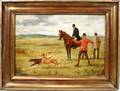 092058 GEORGE G KILBOURNE OIL ON PANEL HUNT SCENE