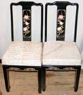 100038 CHINOISERIE BLACK LACQUERED TABLE  8 CHAIRS