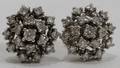 100052 DIAMOND CLUSTER EARRINGS SET IN WHITE GOLD