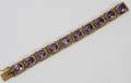 092041 GOLD BRACELET AMETHYST OVALS WSEED PEARLS