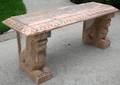 091022 MARBLE BENCH WLION SUPPORTS 20TH C L 43 12