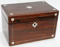 091057 ROSEWOOD TEA CADDY WITH MOTHEROFPEARL INLAY