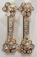090019 24CT DANGLING CLUSTER DIAMOND EARRINGS