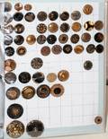 093050 ASSORTED GOLD BLACK GLASS  SHAPE BUTTONS