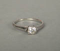 Ladies platinum and diamond engagement ring