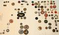 093117 MIXED METAL BUTTONS ON TEN PAPER SHEETS