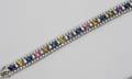 082042 MULTICOLORED SAPPHIRE  DIAMOND BRACELET