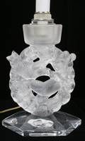 081019 LALIQUE MESANGES CRYSTAL BOUDOIR LAMP H 7