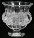 081010 LALIQUE DAMPIERRE CLEAR  FROSTED VASE H 5