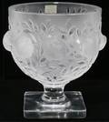 081007 LALIQUE ELISABETH CRYSTAL VASE H 5 14