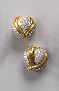 Diamond and 14K yellow gold earrings