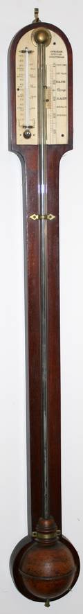 081054 ABRAHAM OPTICIANSCHELTENHAM WALNUT BAROMETER