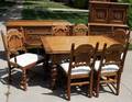 080005 TUDOR STYLE OAK DINING SET NINE PIECES