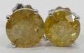 070016 WHITE GOLD AND 2CT YELLOW DIAMOND EARRINGS