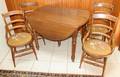 070046 VICTORIAN WALNUT DROPLEAF TABLE  CHAIRS