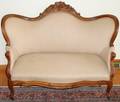 070043 VICTORIAN CARVED WALNUT SETTEE LATE 19TH C