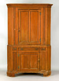 Pennsylvania pine twopart corner cupboard late 18th c