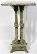061038 BRONZE CHAMPLEVE ENAMEL  ONYX TABLE C 1900