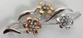 030082 14K GOLD  5CT DIAMOND FLOWER PIN H25