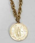 110080 50 PESO 1947 GOLD COIN  18K LINK NECKLACE