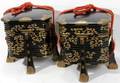 031143 JAPANESE LACQUER  BRASS MOUNT JUBAKO BOXES