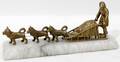 031076 ROCHE ONYX  SPELTER ESKIMO DRIVING DOG SLED