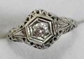 031064 14K WHITE GOLD  2CT DIAMOND RING C1930