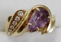 031062 14K YELLOW GOLD AMETHYST  DIAMOND RING