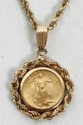 121077 US LIBERTY 14K GOLD 5 COIN AS PENDANT
