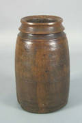 Unusual turned burlwood canister 18th19th c